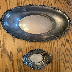 Antique silver plate dishes